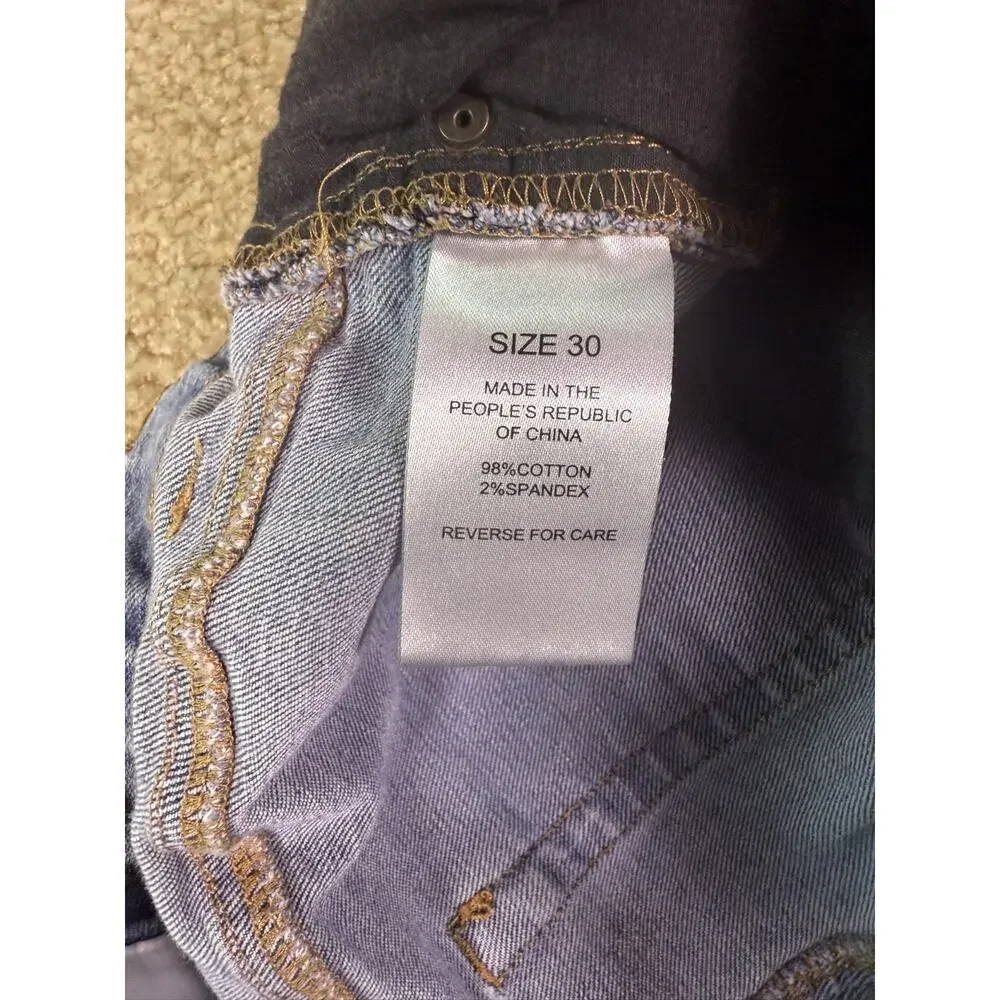 RWH Mens Size 30 Blue Stretch Pocket Mid Rise Straight Jeans 30x33 D993